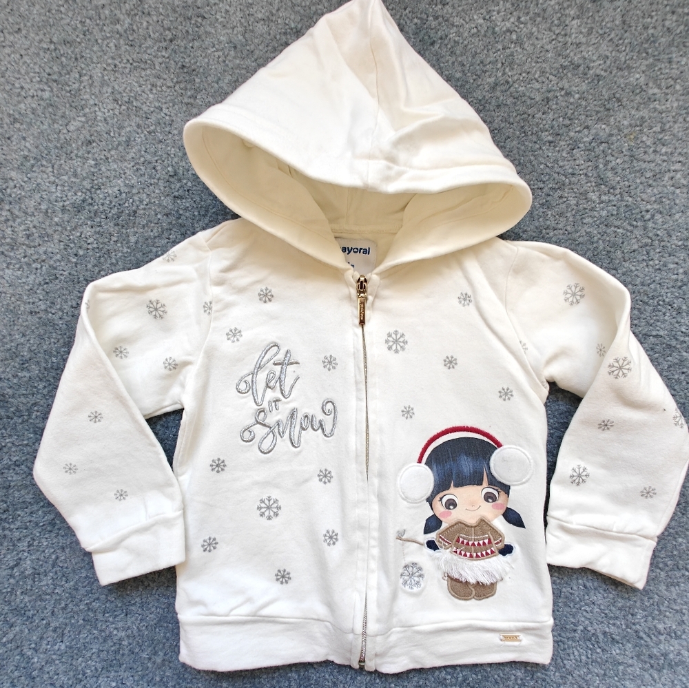 Girls cotton zip-up hoodie by Mayoral